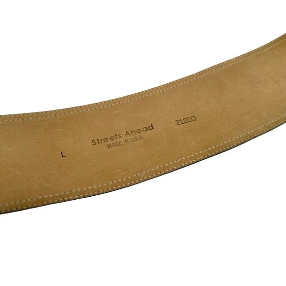 Streets Ahead for Neiman Marcus Black Leather and Suede Belt L - LARGE main image 9